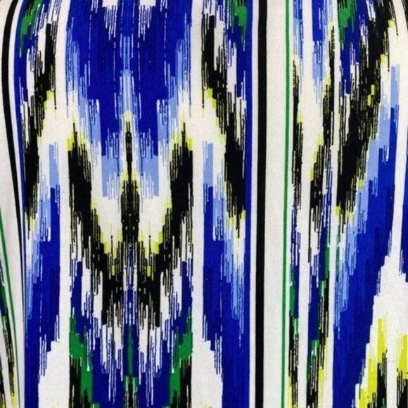 Ellen Tracy Tank Blouse Size Medium Blue Yellow - Picture 6 of 7